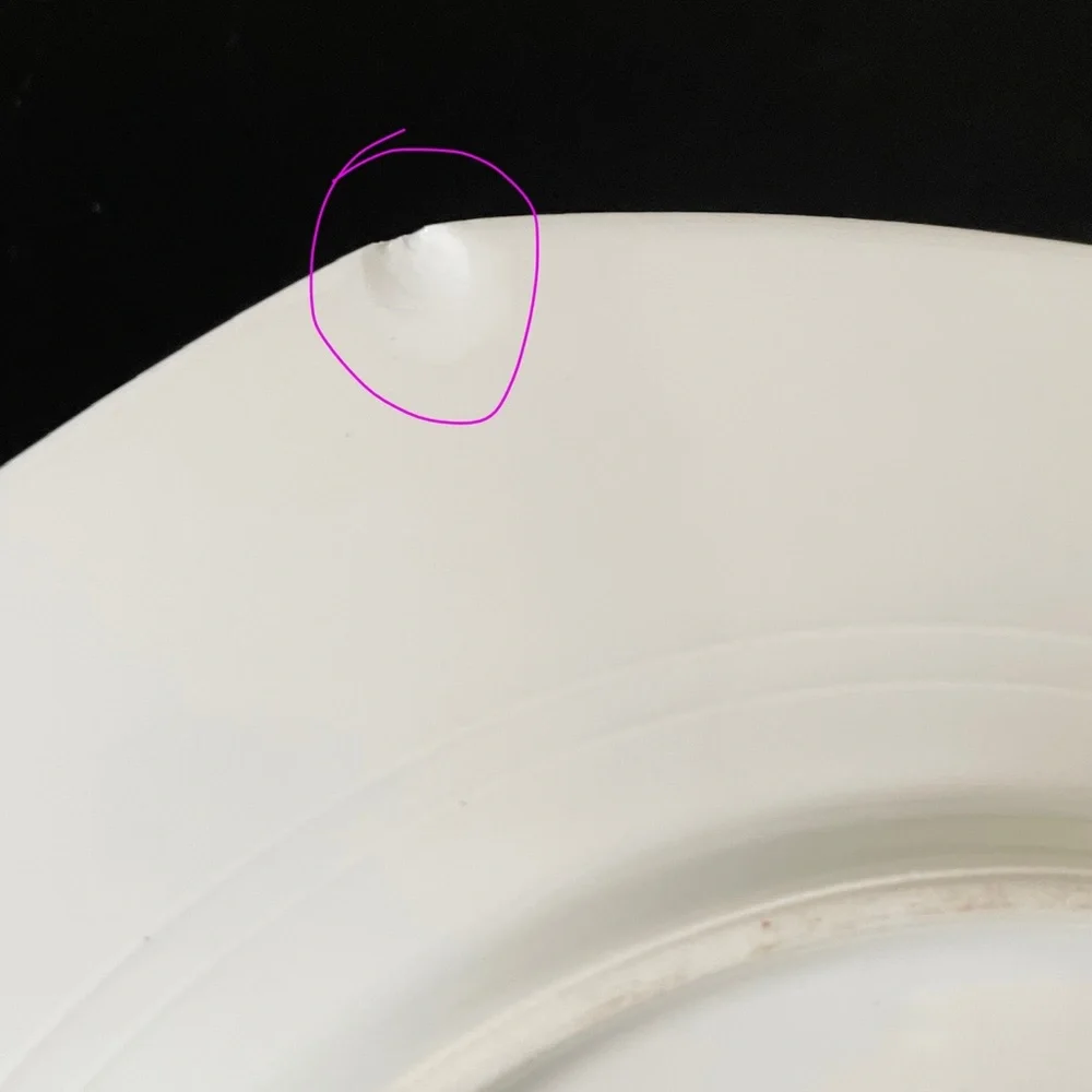 SET of 4 Gold & White Octagon Luncheon Plates - Guerin Limoges